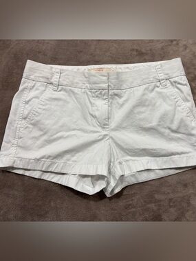 J. Crew White High-Rise Cotton Chino Shorts